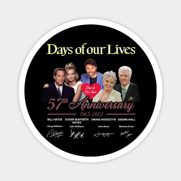 Days Of Our Lives 55Th Anniversary 1965 2020 Signatures Magnet by Den Tbd